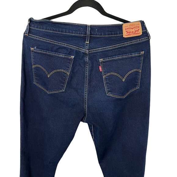 Deep Blue Denim 724 High Raise Straight Levis Size 32, 14. - Picture 3 of 11